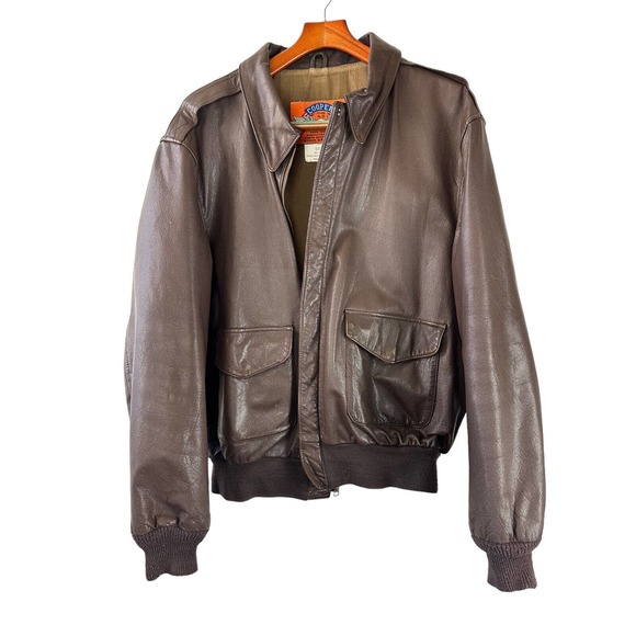 Cooper Type A 2 Goatskin Leather Flight Bomber Jacket Distressed USA Made 48L - Picture 3 of 16